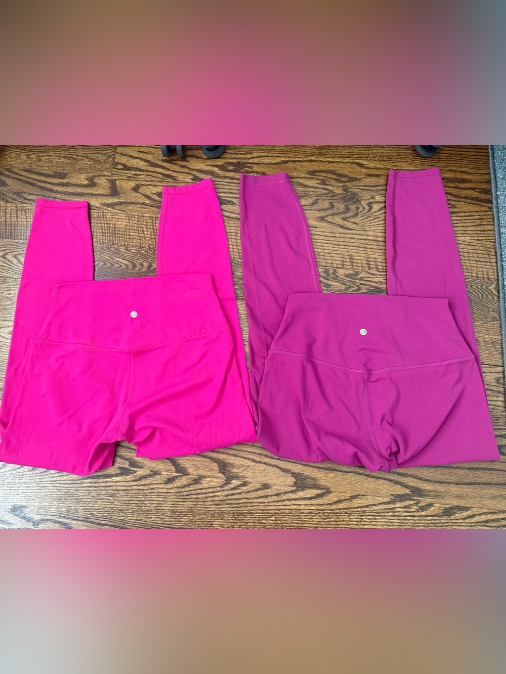 2 CRZ YOGA Butterluxe Leggings 25" High waist Medium Magenta Hibiscus Purp Pink
